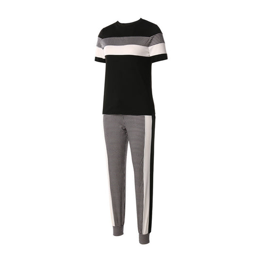 Fashion Women Sets Short Sleeve Tops High Waist Pant - Onouthati
