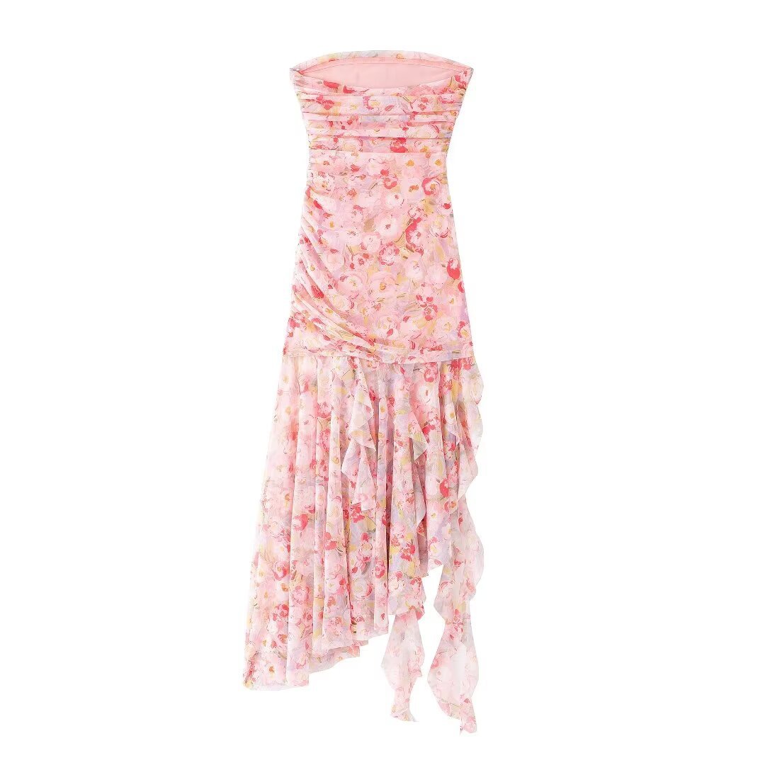Net Slim Tube Top Dress Women - Onouthati