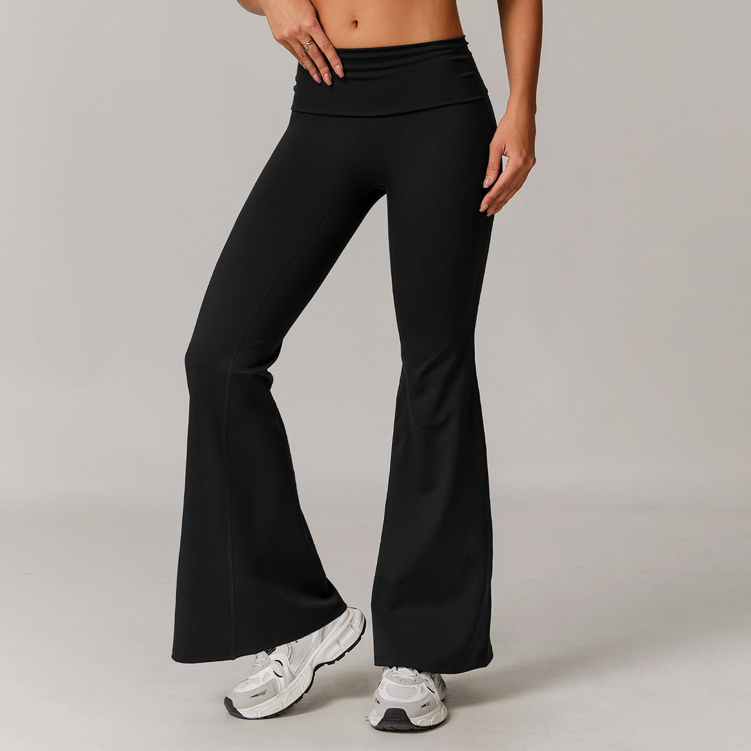Women's Casual Folding High Waist Yoga Pants - Onouthati