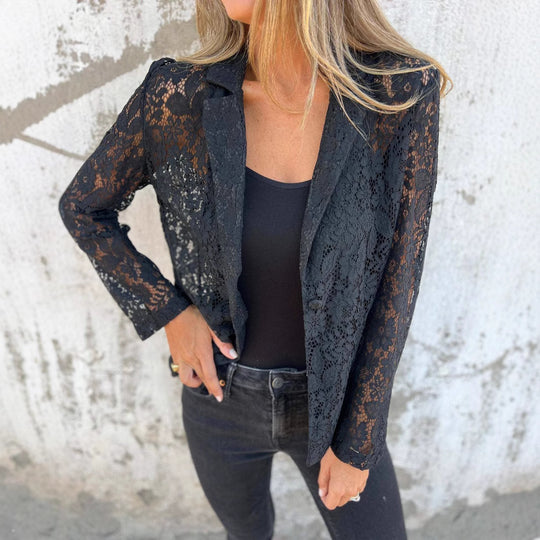 Women's Fashion Lace Shirt Suit - Onouthati