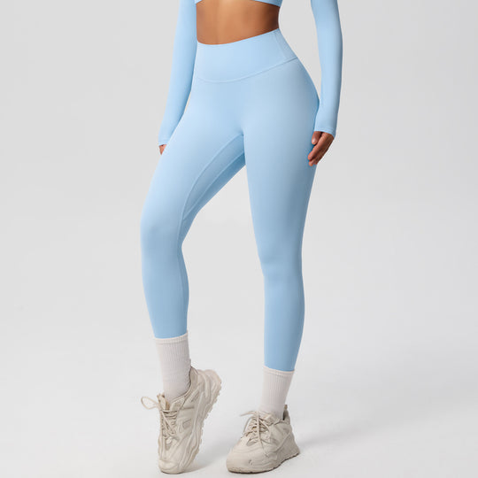 European And American High Waist Nude Feel Skin-friendly Tights Running Sports Fitness - Onouthati