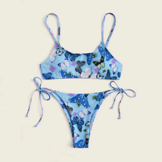 Summer Flowers Print Bikini Sexy Beach Swimming Suit Fashion Push Up Swimsuit Womens Clothing - Onouthati