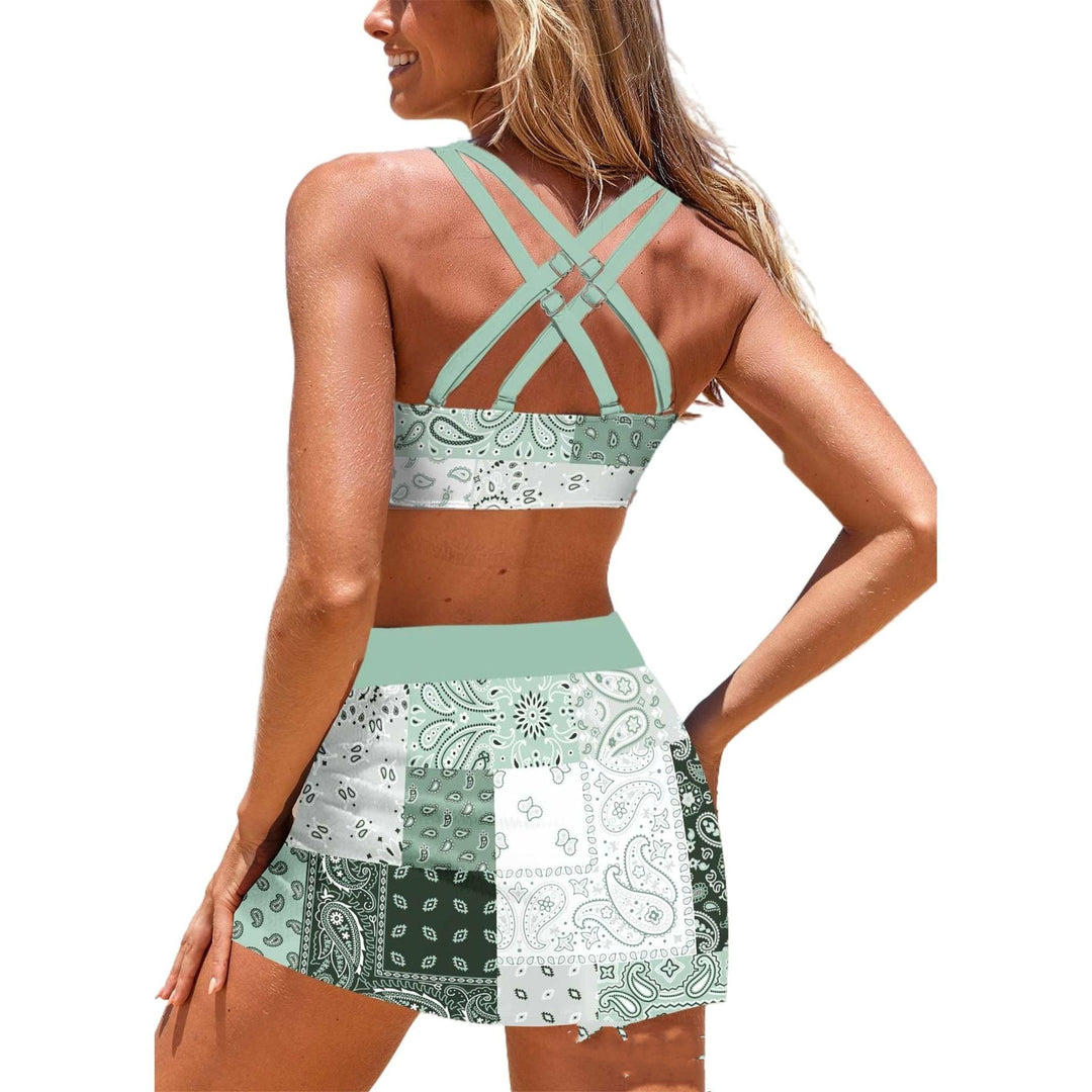 New Plus Size Boxer Bottom Conservative Women's Split Swimsuit - Onouthati