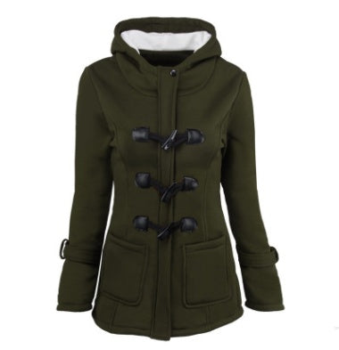 warm winter fur collar jackets women new horn button Long down coat women parka Plus Size female parka hoodies Women - Onouthati
