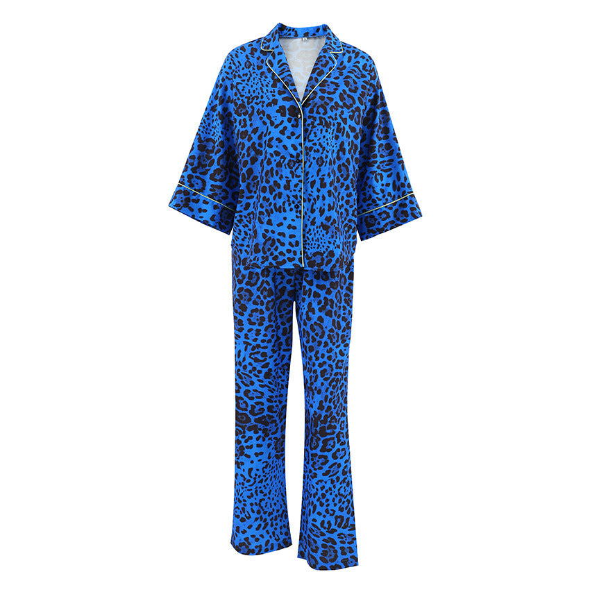 Fashion Leopard Print Pajamas Suit Women - Onouthati