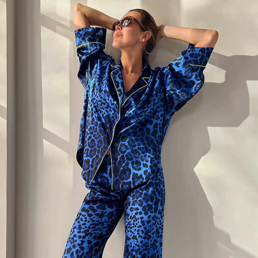 Fashion Leopard Print Pajamas Suit Women - Onouthati