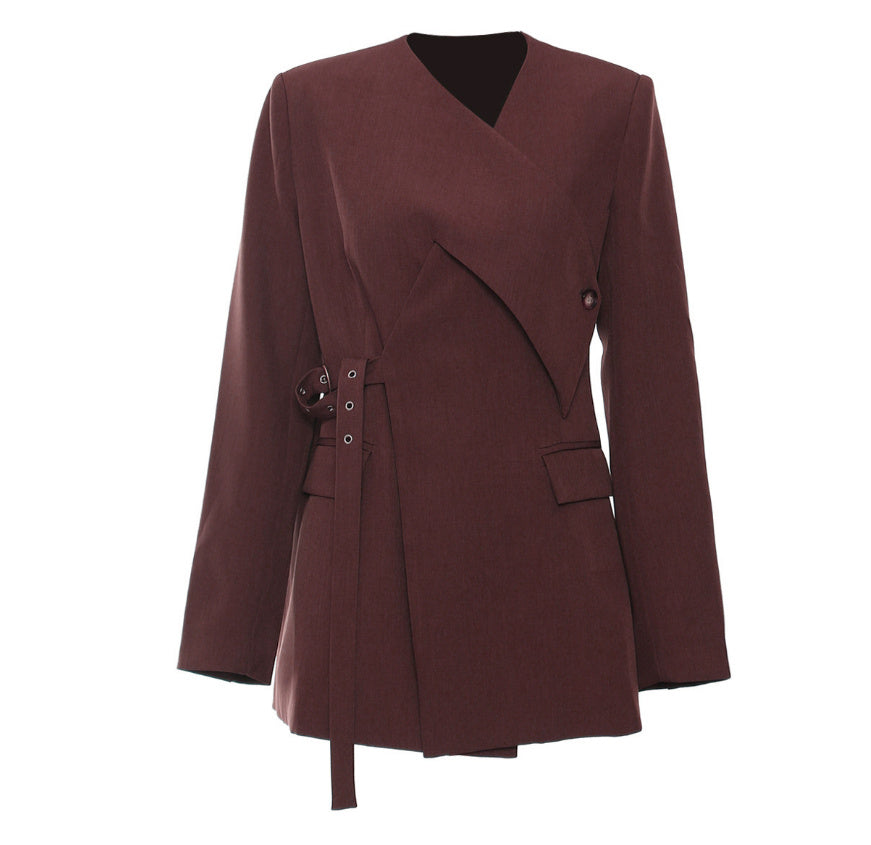 Irregular Cutting Heavy Industry Corns Waist-tight Suit Jacket - Onouthati