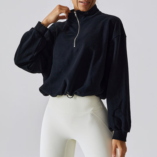 Pullover High Neck Fitness Sports Sweatshirt For Women - Onouthati