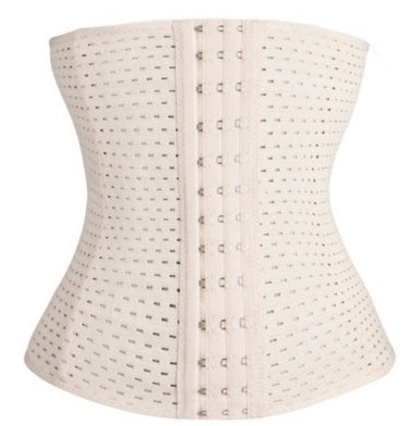 Women Hollow Tibial Belt Body-sculpting Hollow-out Round-hole Breathable Rubber Corset Post-natal Tummy Tucking Exercise Belt - Onouthati