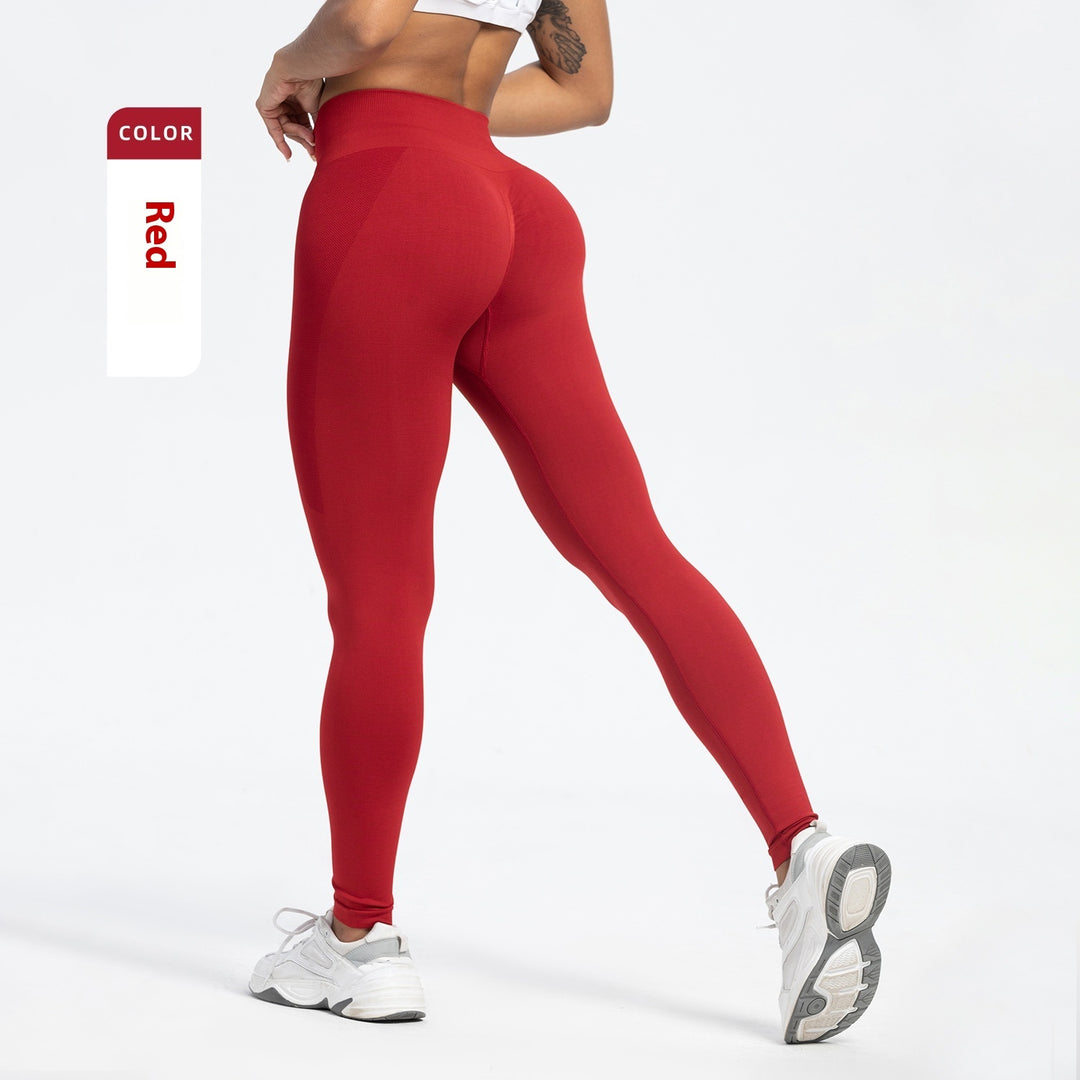 Women's Sports Fitness Pants Seamless Hip Raise High Waist Yoga Pants - Onouthati