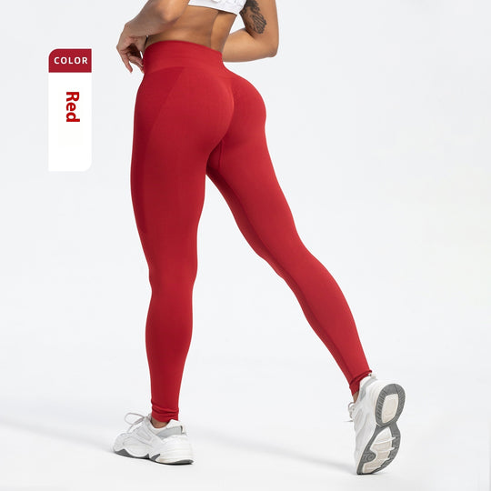Women's Sports Fitness Pants Seamless Hip Raise High Waist Yoga Pants - Onouthati
