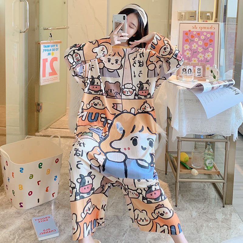 New Long-sleeved One-piece Pajamas For Women - Onouthati