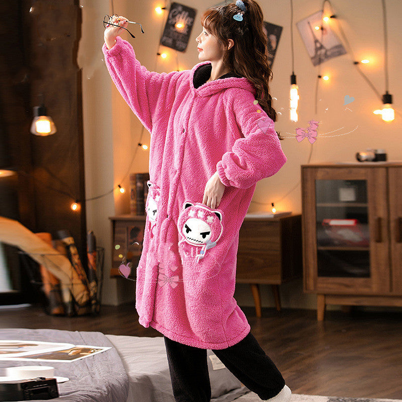 Angry Little Coral Fleece Pajamas Women - Onouthati
