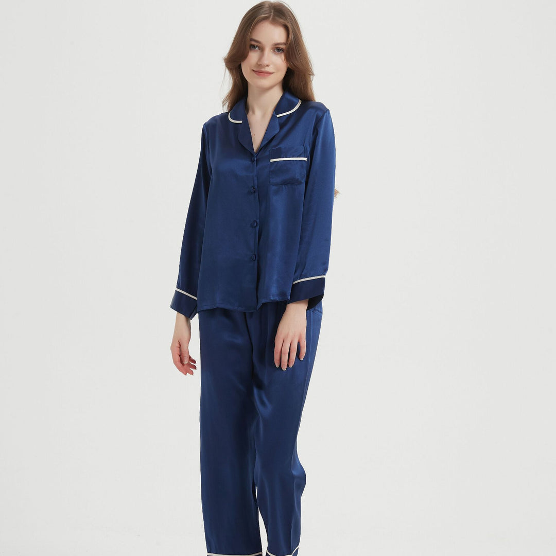 Pajamas Two-piece Homewear Long Sleeve Silk Women - Onouthati