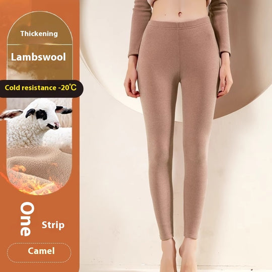 Warm Cashmere Leggings Winter Solid Slim Pants Fashion Trousers For Women Clothing - Onouthati