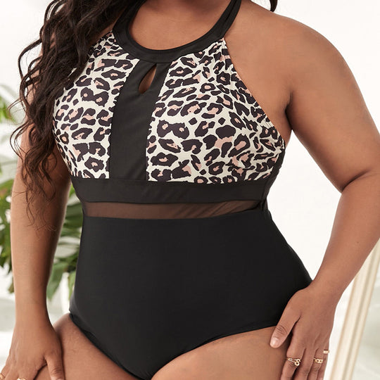 Plus Size Leopard Print Bikini Swimsuit For Women - Onouthati