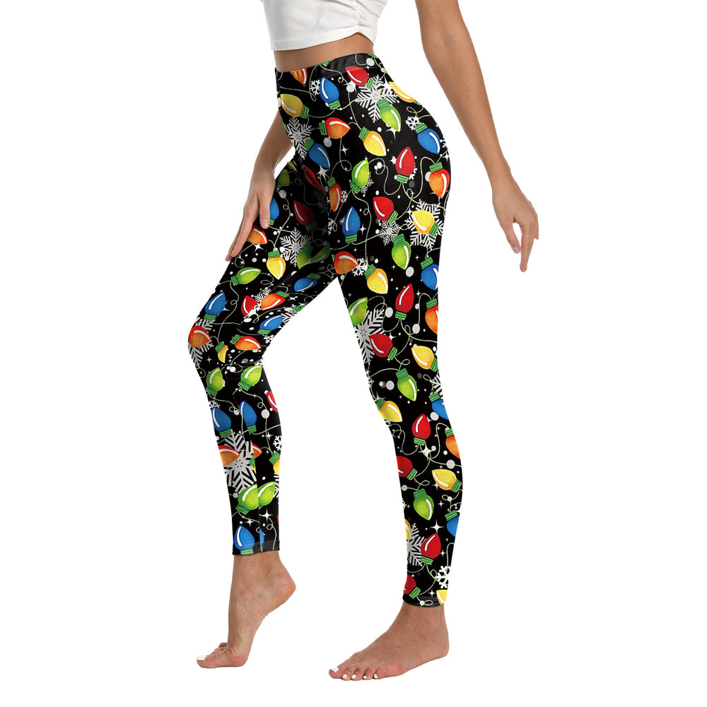 Christmas Printed Sports Yoga Elastic Leggings For Women - Onouthati