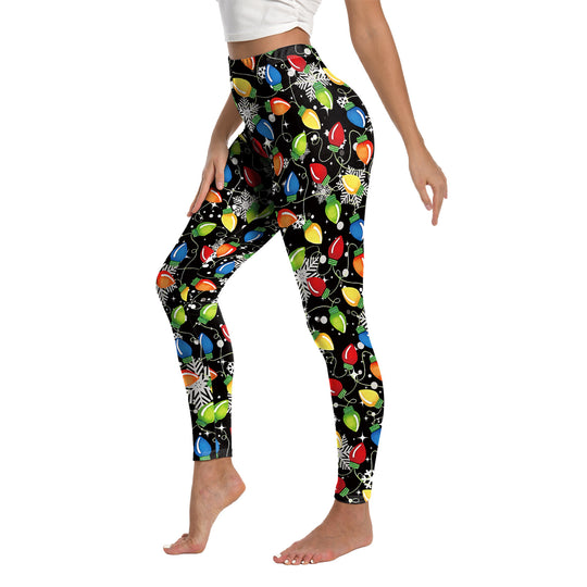 Christmas Printed Sports Yoga Elastic Leggings For Women - Onouthati