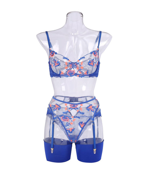 Embroidered Bust Shaping Split Suit For Women - Onouthati