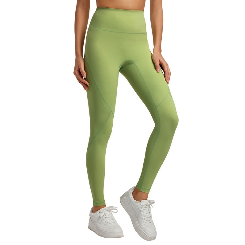 Line Contrast Color Yoga Pants Outdoor Mountaineering 7A Antibacterial Hip Lifting - Onouthati