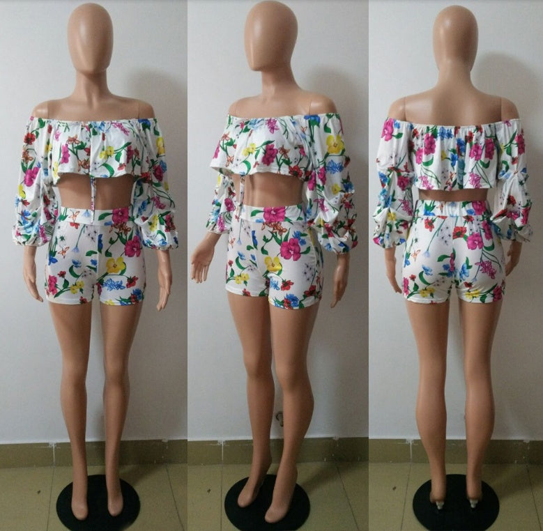 European and American sexy digital printing pile sleeves two-piece - Onouthati