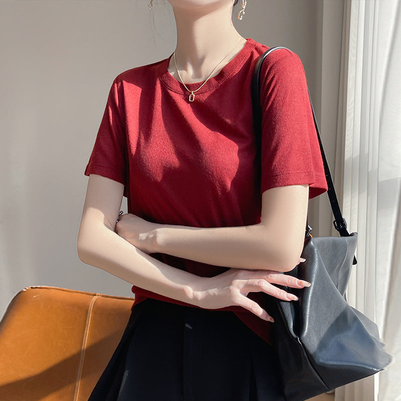 Loose Temperament Round Neck T-shirt Women - Onouthati