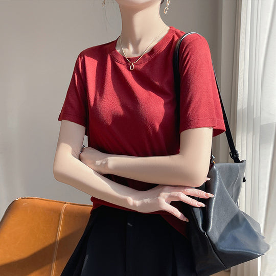 Loose Temperament Round Neck T-shirt Women - Onouthati