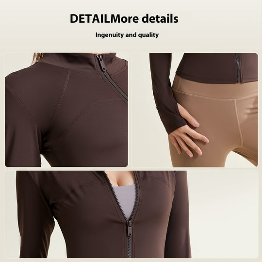 Patchwork Yoga Jacket Breathable And UV-resistant Workout Clothes - Onouthati