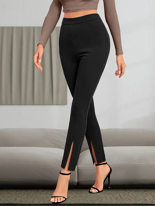 European And American High Waist Casual Sports Split High Slim Fit Comfortable Breathable Hip Lifting Yoga Leggings - Onouthati