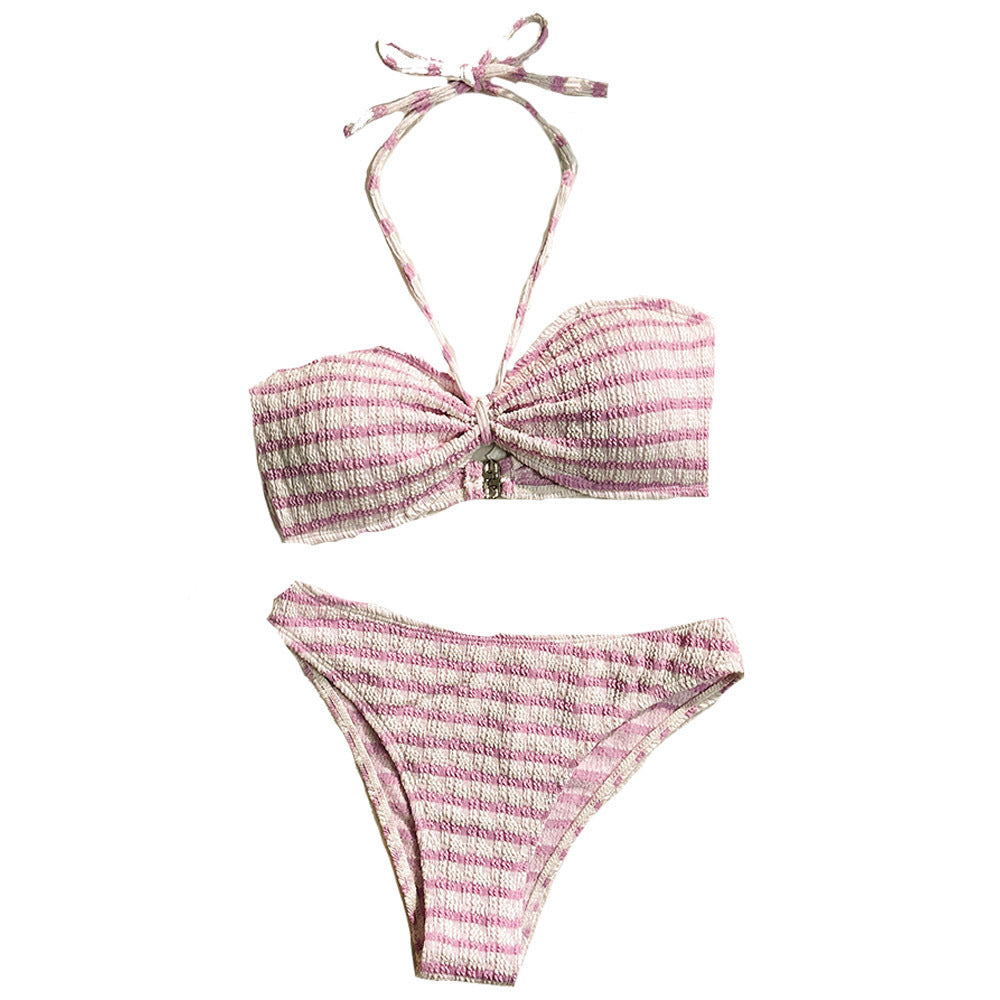 Bikini Split Striped Printed Swimsuit For Women - Onouthati