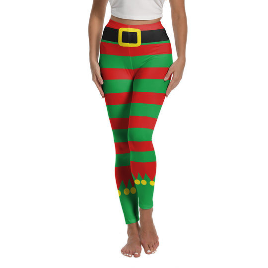 Christmas Printed Sports Yoga Elastic Leggings For Women - Onouthati