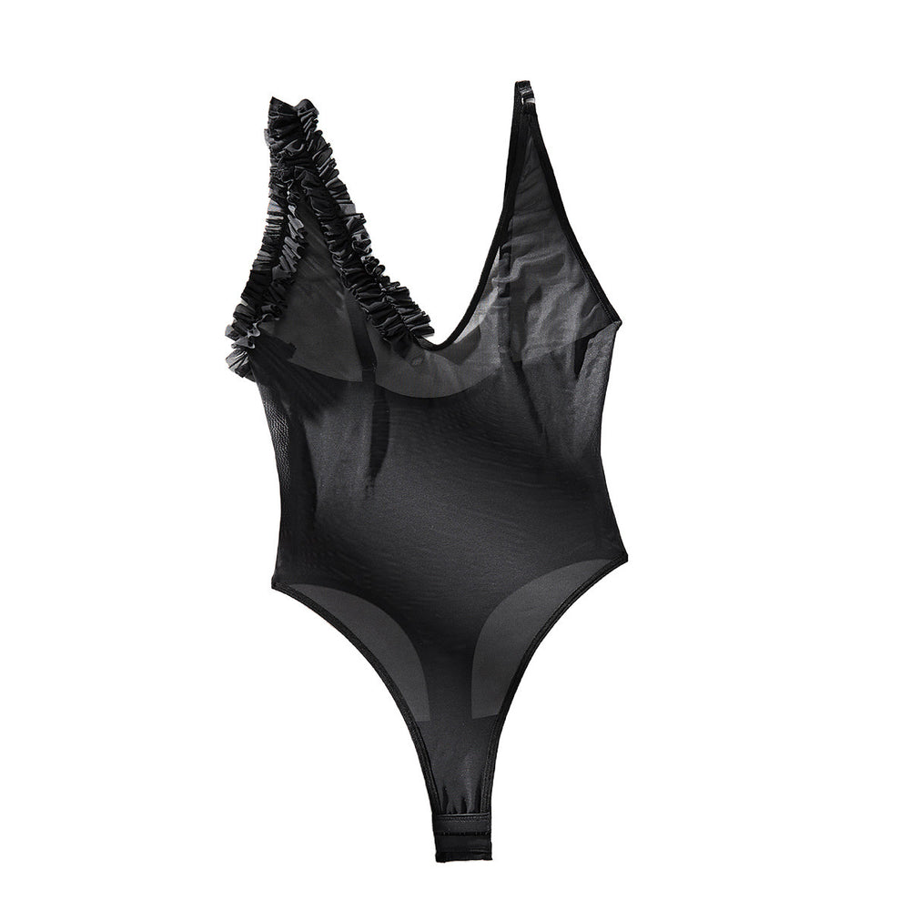 U-collar Sheer Mesh Jumpsuit For Women - Onouthati