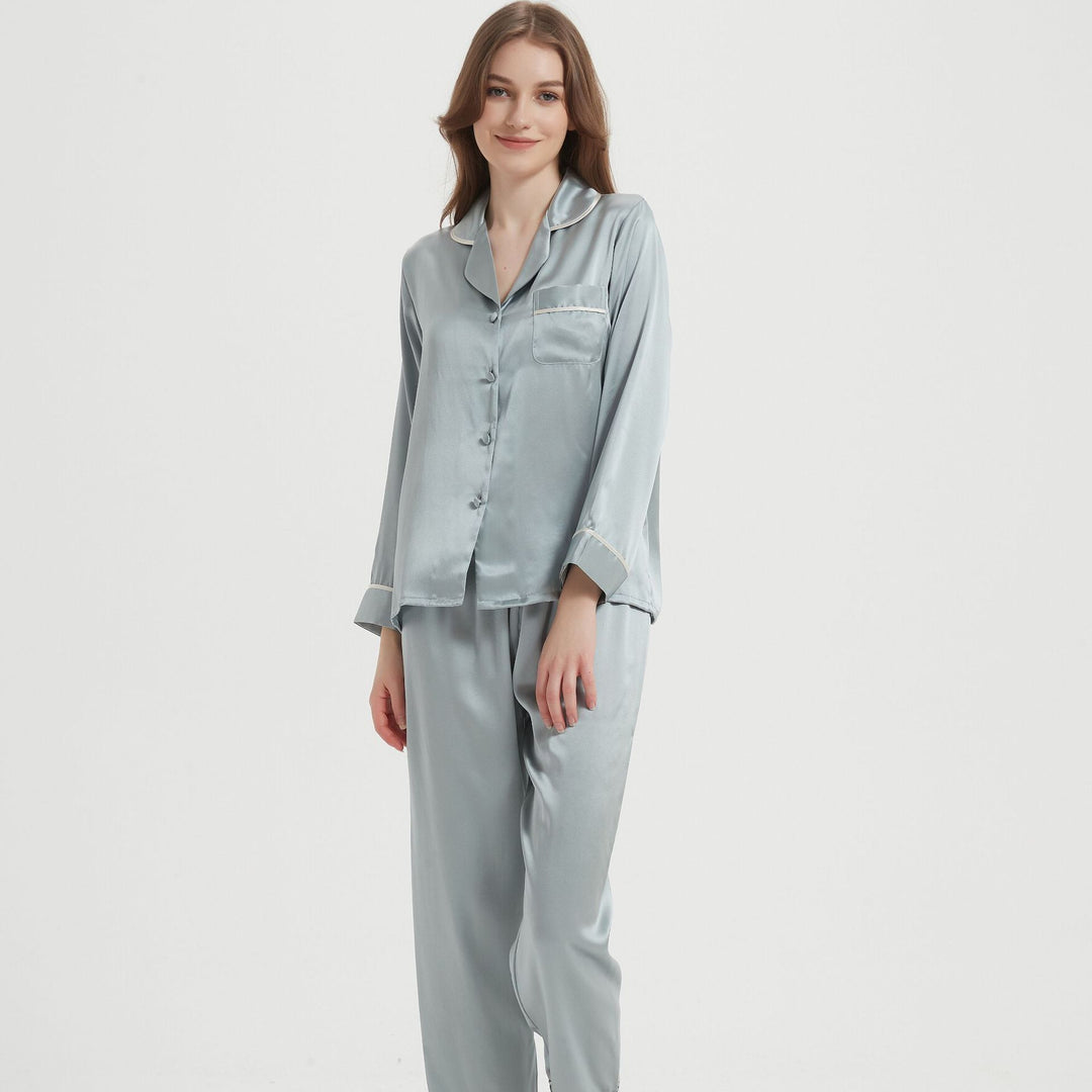 Pajamas Two-piece Homewear Long Sleeve Silk Women - Onouthati