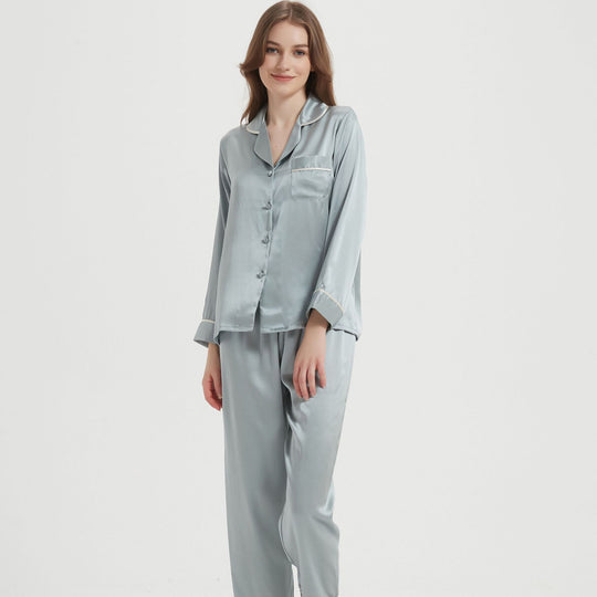 Pajamas Two-piece Homewear Long Sleeve Silk Women - Onouthati