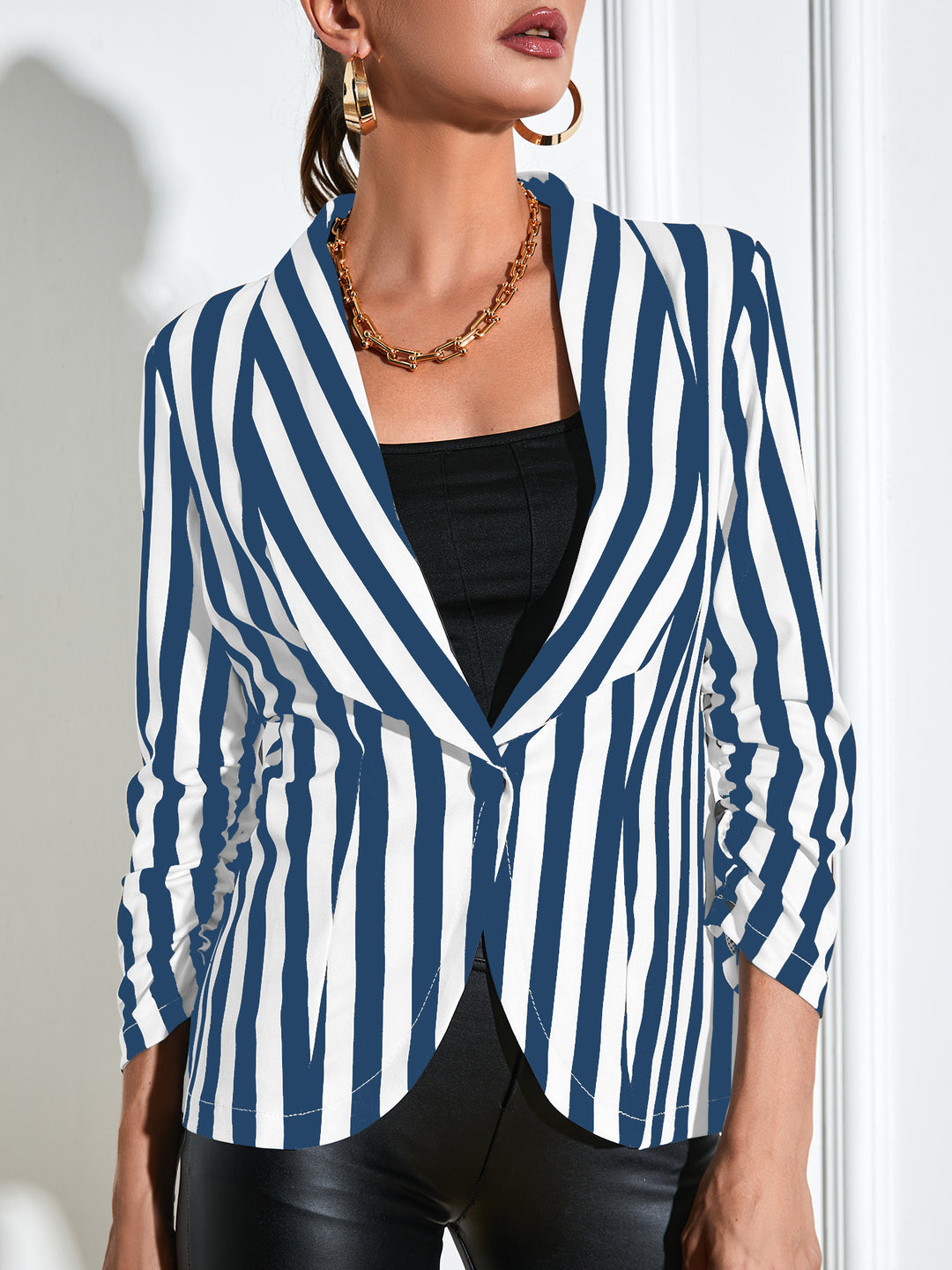 Cropped Pleated Sleeves Casual Small Suit Slim Fit Fashion - Onouthati