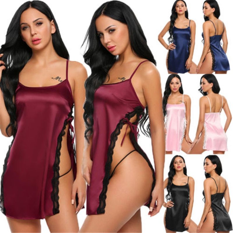 silk sexy lingerie nightdress - Onouthati