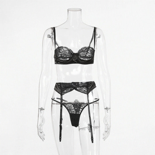 Lace sexy perspective sexy lingerie set - Onouthati