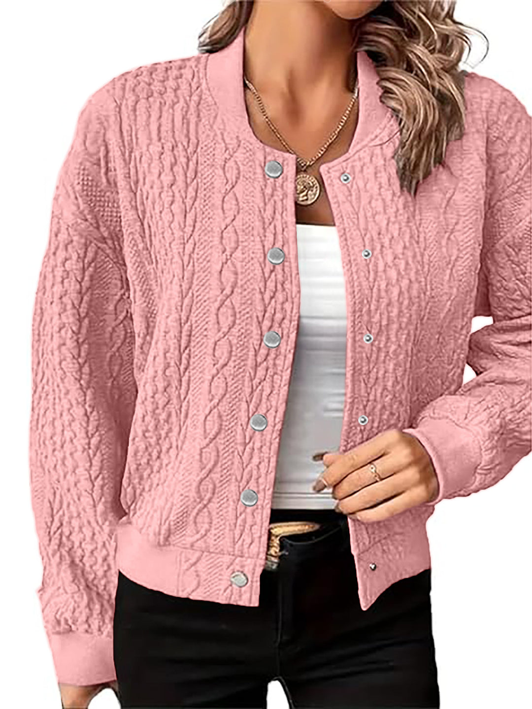 Women's Cardigan Fashion Button Coat Jacket - Onouthati