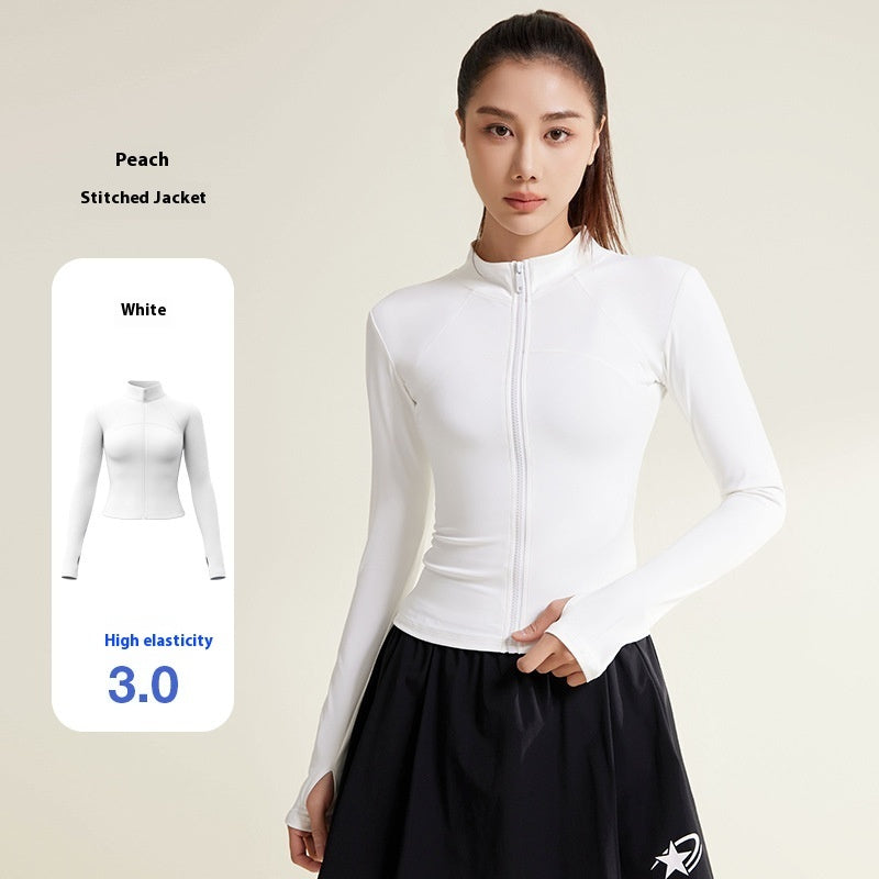 Patchwork Yoga Jacket Breathable And UV-resistant Workout Clothes - Onouthati