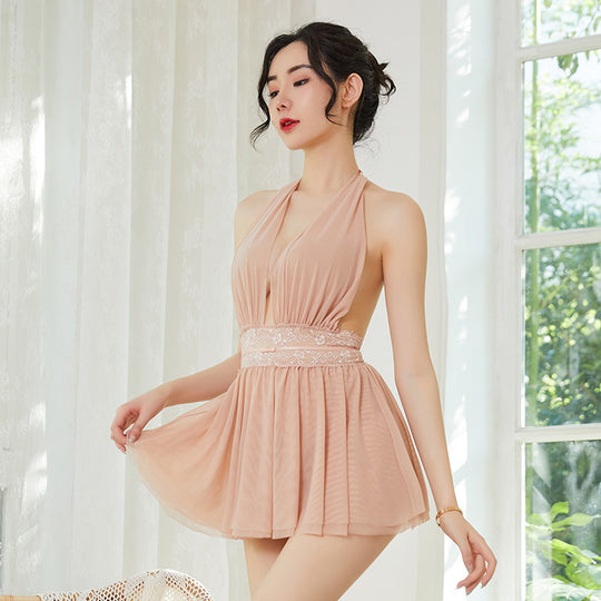 Net yarn nightdress sexy perspective sexy pajamas women - Onouthati