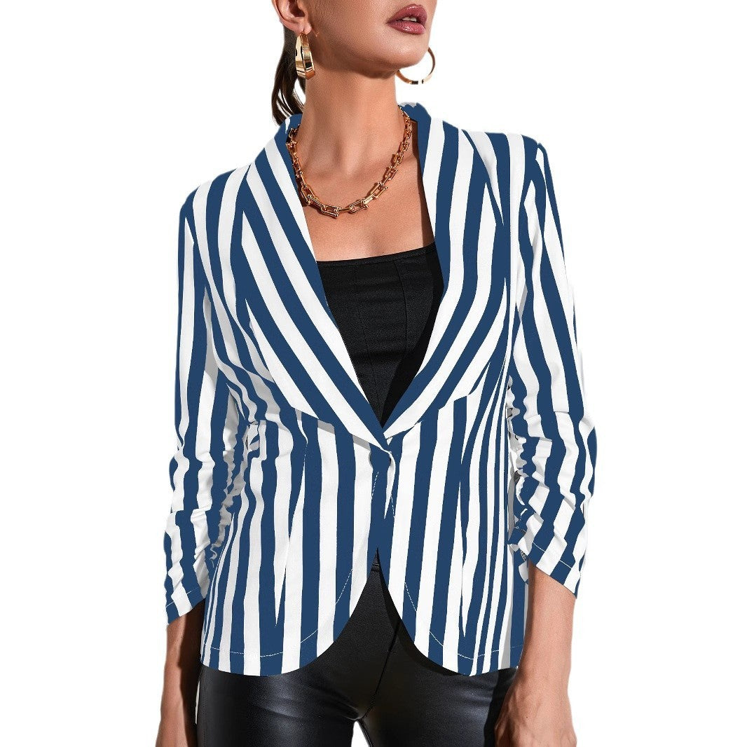 Cropped Pleated Sleeves Casual Small Suit Slim Fit Fashion - Onouthati