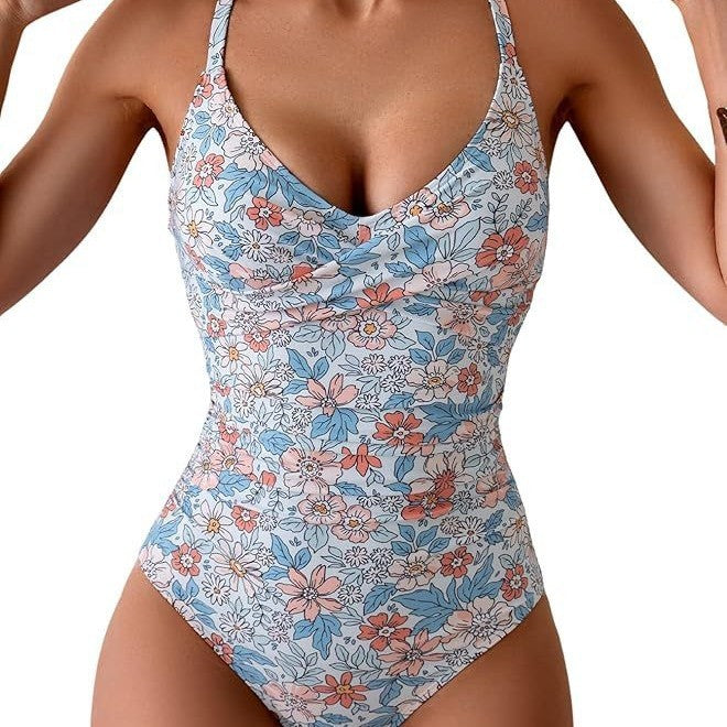 Bikini Sexy Foreign Trade One-piece Swimsuit Female Contrast Color Personality - Onouthati