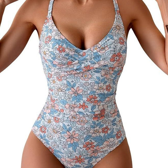 Bikini Sexy Foreign Trade One-piece Swimsuit Female Contrast Color Personality - Onouthati