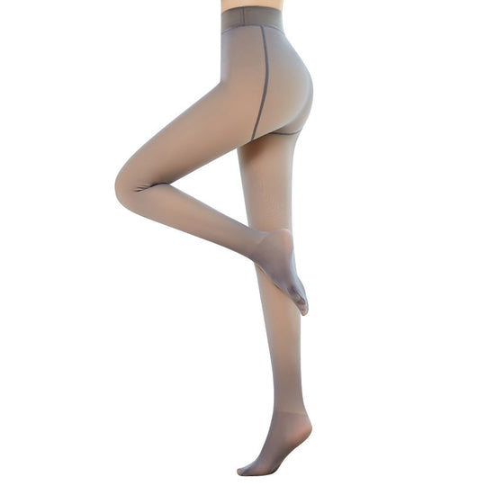 Fake Flesh Penetrating Leggings With Velvet Skin Penetrating All-in-one Trousers For Women - Onouthati