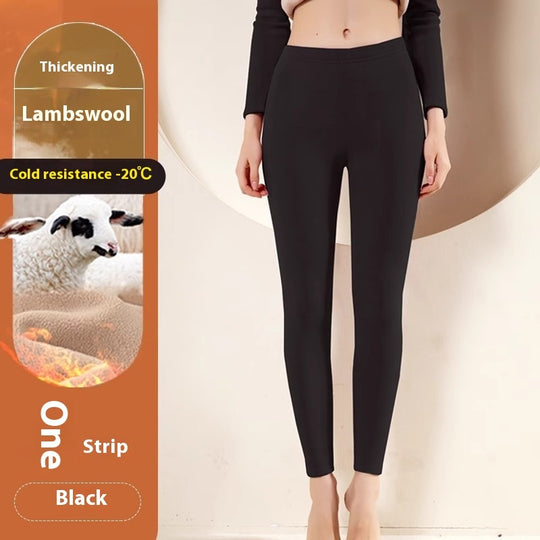 Warm Cashmere Leggings Winter Solid Slim Pants Fashion Trousers For Women Clothing - Onouthati
