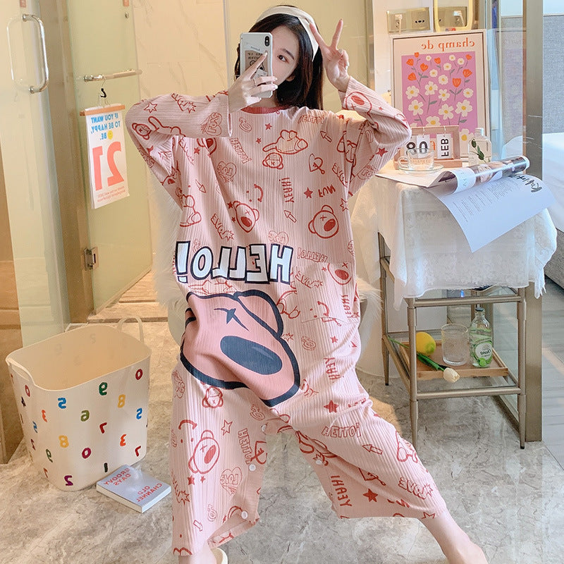 New Long-sleeved One-piece Pajamas For Women - Onouthati