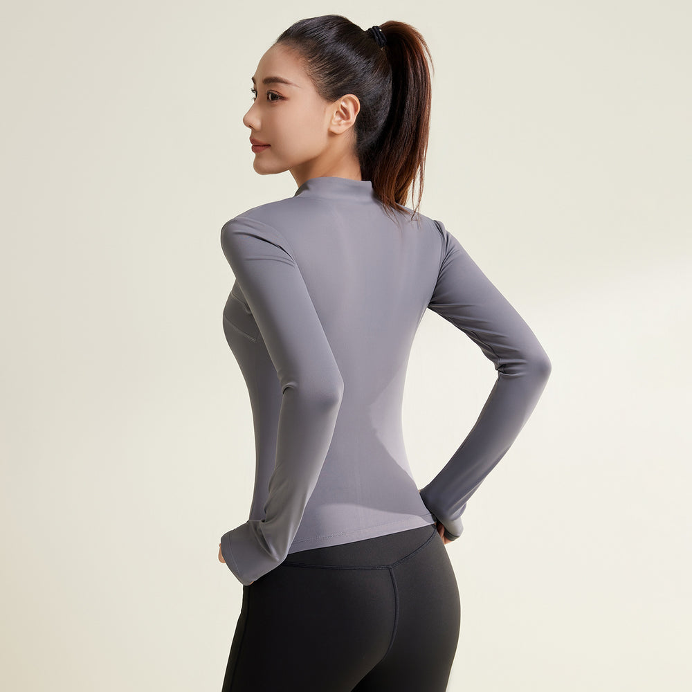 Patchwork Yoga Jacket Breathable And UV-resistant Workout Clothes - Onouthati