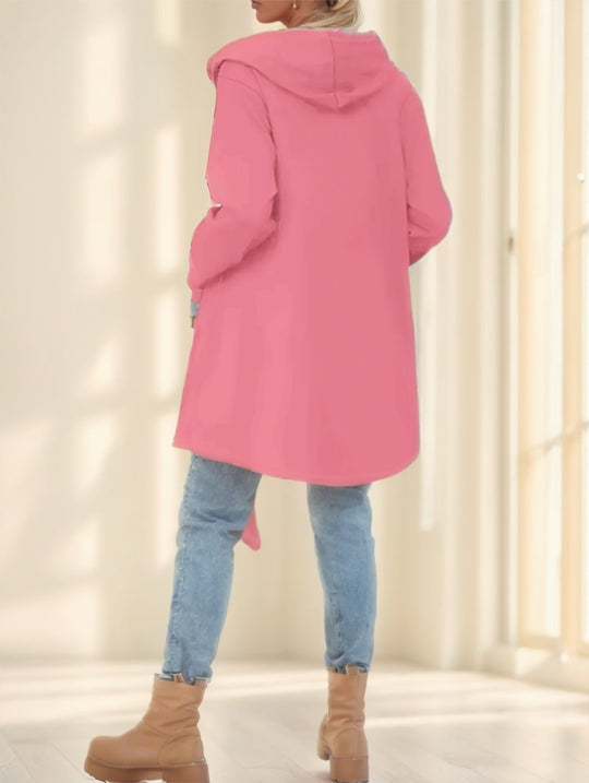 Women'S Elegant Hooded Zip-Up Jacket - Onouthati