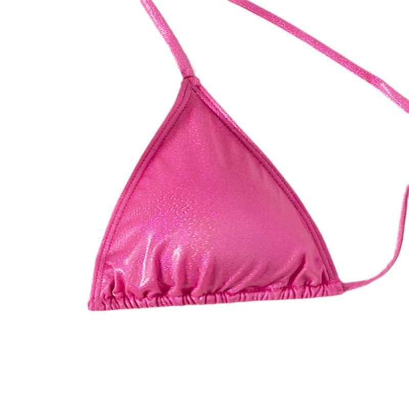 Pure Color Tied Beach Sexy Bikini Hot Spring Split Swimsuit Female Bikini - Onouthati