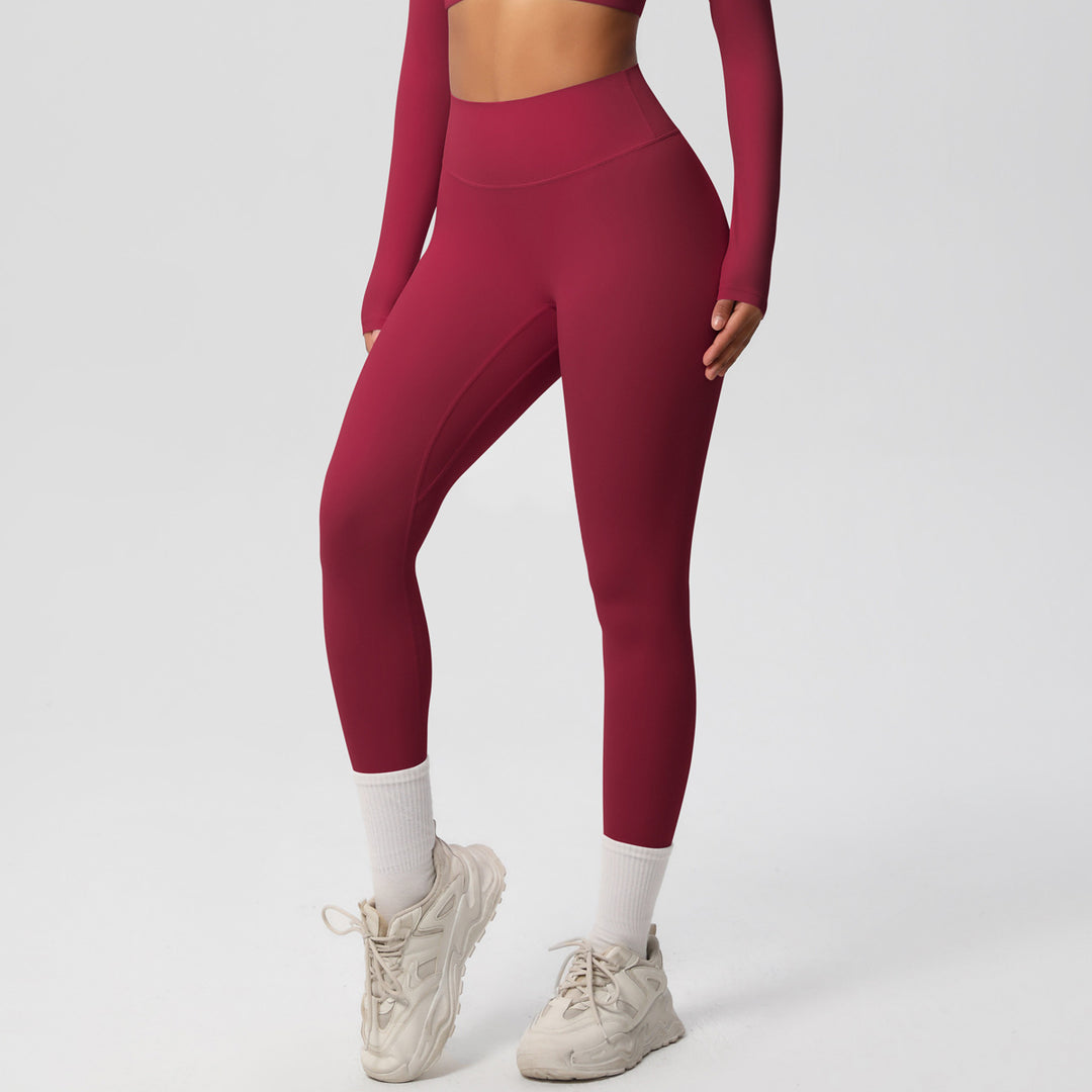 European And American High Waist Nude Feel Skin-friendly Tights Running Sports Fitness - Onouthati